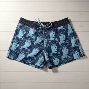Dragonfly The Doors Jim Morrison Blue Mini Board Shorts Junior’s XL Festival